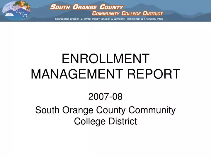 enrollment management report