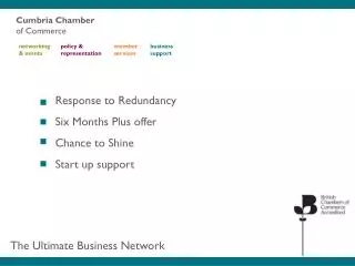 Response to Redundancy Six Months Plus offer Chance to Shine Start up support