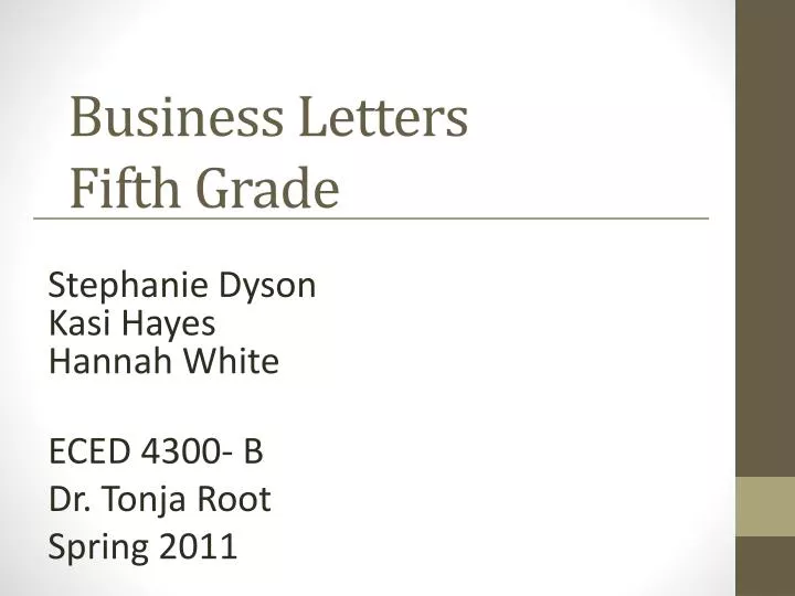 business letters fifth grade