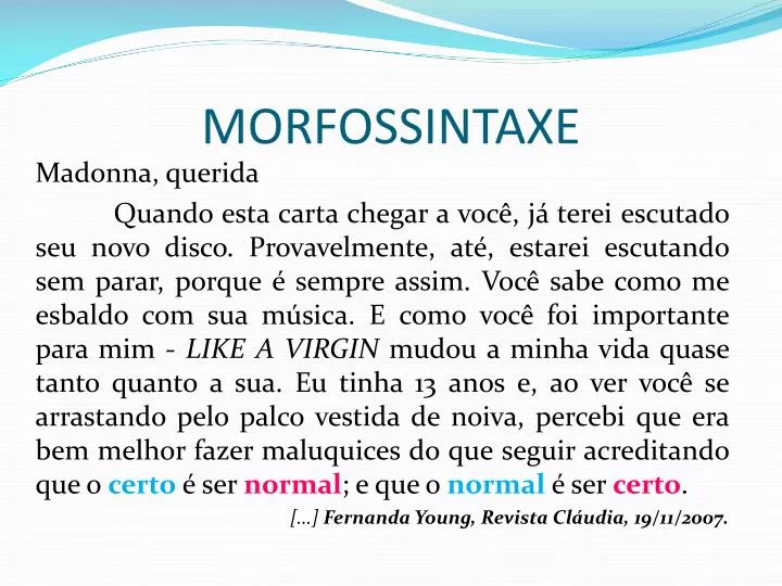 morfossintaxe