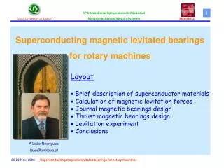 26-2 9 Nov. 2003 - Superconducting magnetic levitated bearings for rotary machines