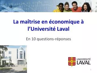 la ma trise en conomique l universit laval