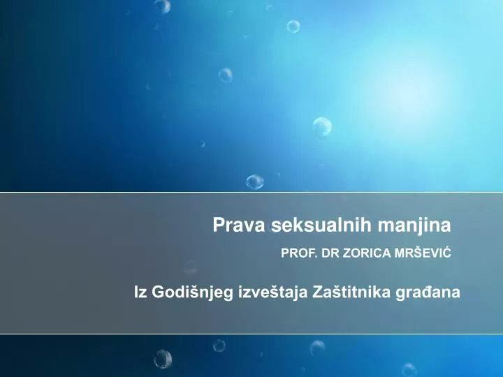 prava seksualnih manjina prof dr zorica mr evi