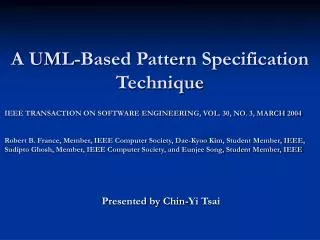 A UML-Based Pattern Specification Technique