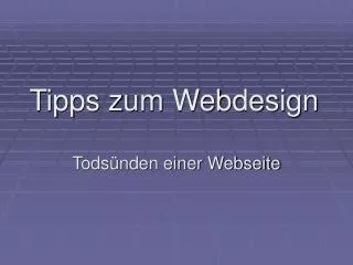tipps zum webdesign