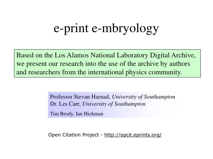 e print e mbryology