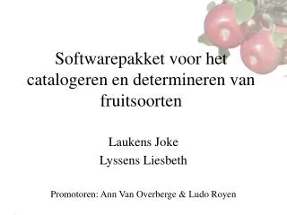 softwarepakket voor het catalogeren en determineren van fruitsoorten