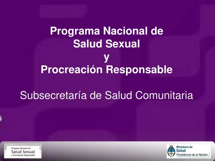 programa nacional de salud sexual y procreaci n responsable subsecretar a de salud comunitaria