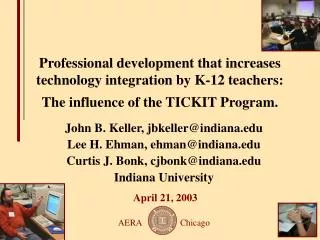 John B. Keller, jbkeller@indiana Lee H. Ehman, ehman@indiana