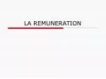 LA REMUNERATION - slide 1