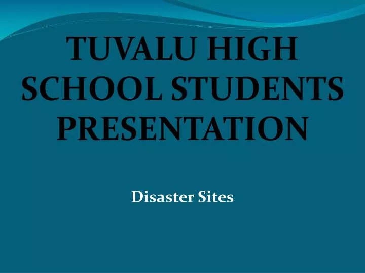 tuvalu high school students presentation