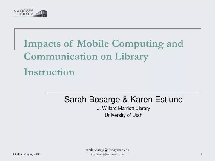 impacts of mobile computing and communication on library instruction