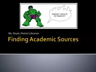 Finding Academic Sources