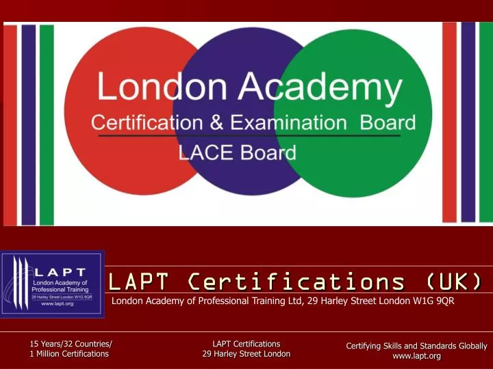 lapt certifications uk