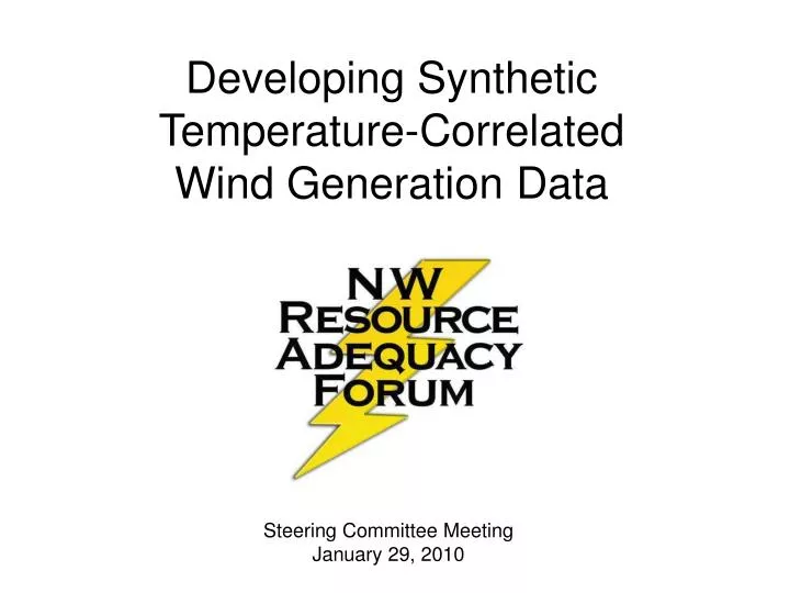 developing synthetic temperature correlated wind generation data