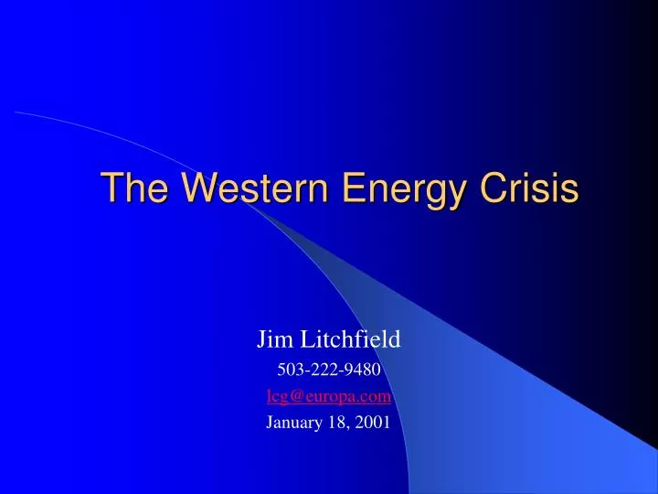 the western energy crisis