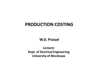 PRODUCTION COSTING