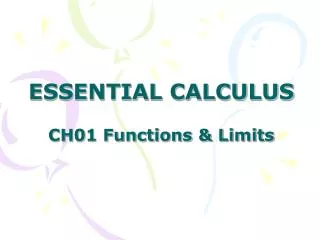 ESSENTIAL CALCULUS CH01 Functions &amp; Limits