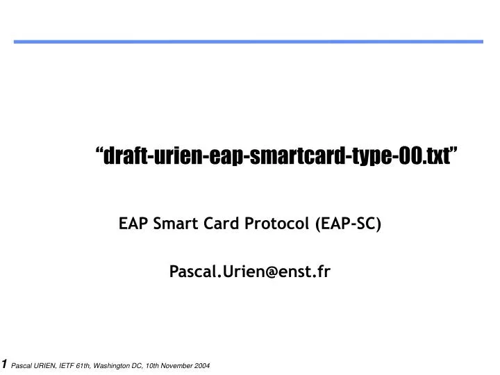 draft urien eap smartcard type 00 txt