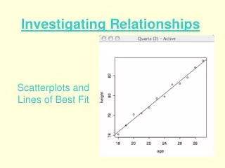 Investigating Relationships