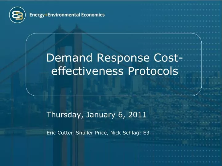 demand response cost effectiveness protocols