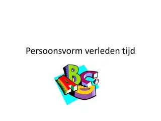 persoonsvorm verleden tijd