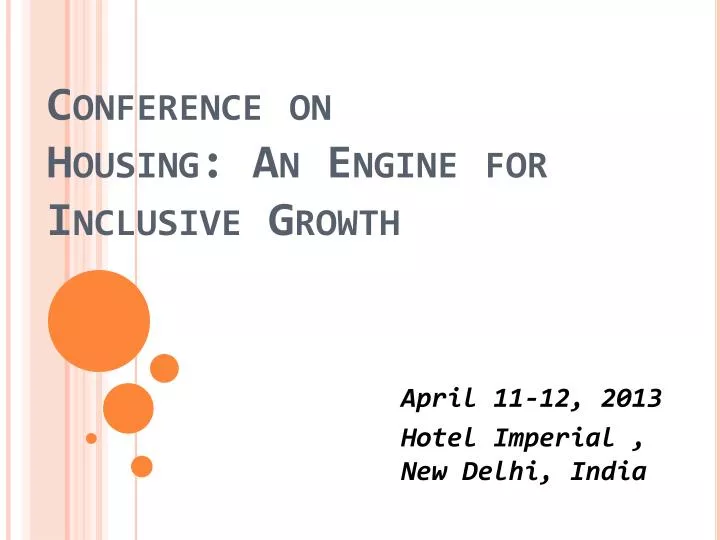 conference on housing an engine for inclusive growth
