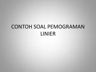 contoh soal pemograman linier