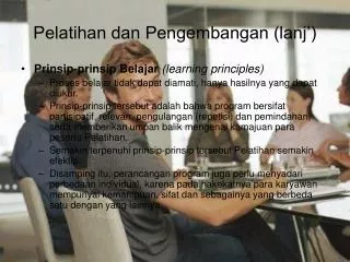 pelatihan dan pengembangan lanj
