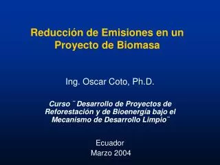 reducci n de emisiones en un proyecto de biomasa