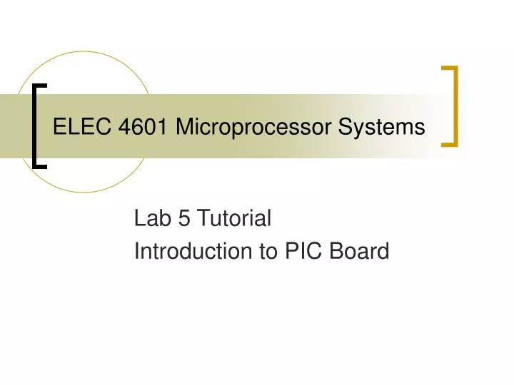 elec 4601 microprocessor systems