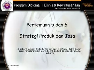 pertemuan 5 dan 6 strategi produk dan jasa