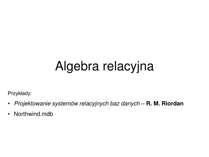 algebra relacyjna