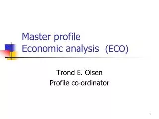 Master profile Economic analysis (ECO)