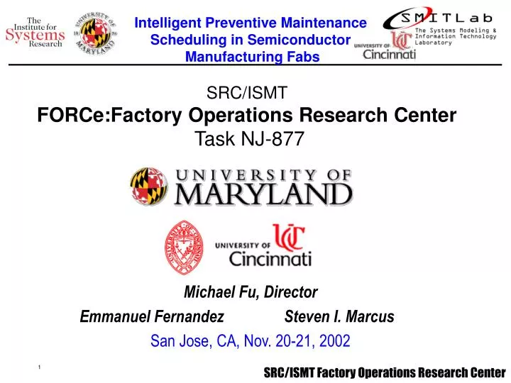 src ismt force factory operations research center task nj 877