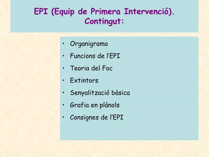 epi equip de primera intervenci contingut