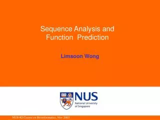 Sequence Analysis and Function Prediction