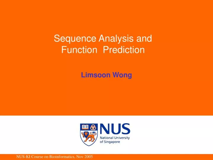 sequence analysis and function prediction