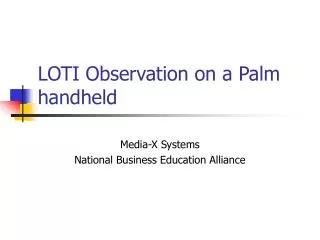LOTI Observation on a Palm handheld