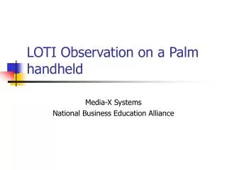 loti observation on a palm handheld