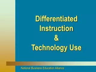 Differentiated Instruction &amp; Technology Use
