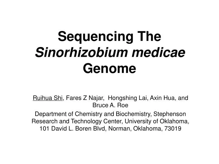 sequencing the sinorhizobium medicae genome