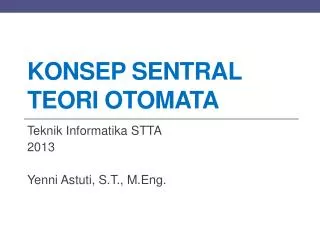 konsep sentral teori otomata