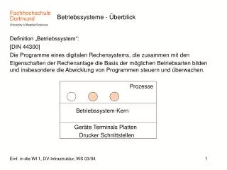 betriebssysteme berblick