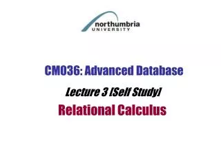 CM036: Advanced Database
