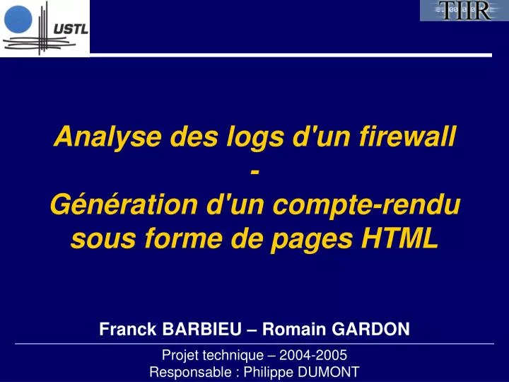 analyse des logs d un firewall g n ration d un compte rendu sous forme de pages html
