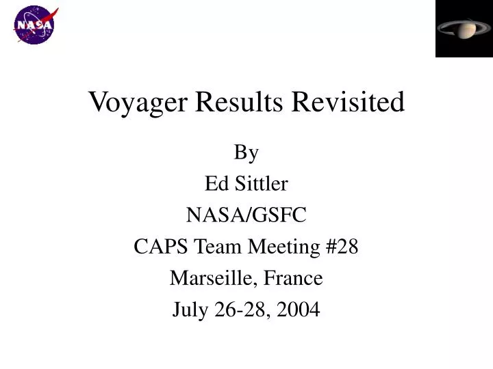 voyager results revisited