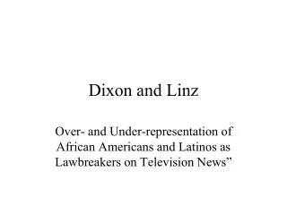 Dixon and Linz