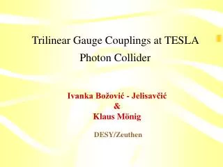 Trilinear Gauge Couplings at TESLA Photon Collider