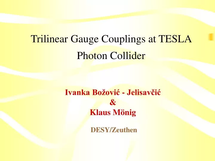 trilinear gauge couplings at tesla photon collider